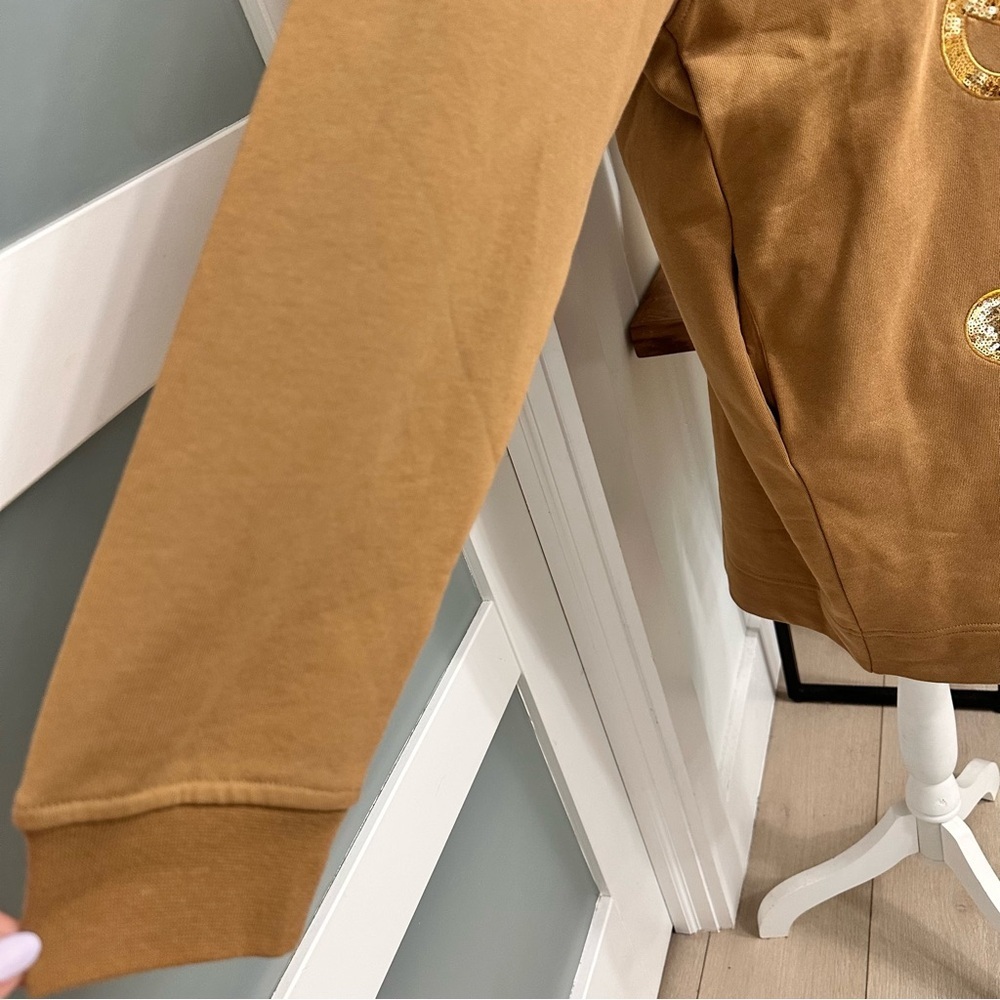 Love Moschino DISTRIBUTED BY SINV Sweatshirt Dress Gold Appliqués RARE SZ 4 NWOT - Picture 3 of 11